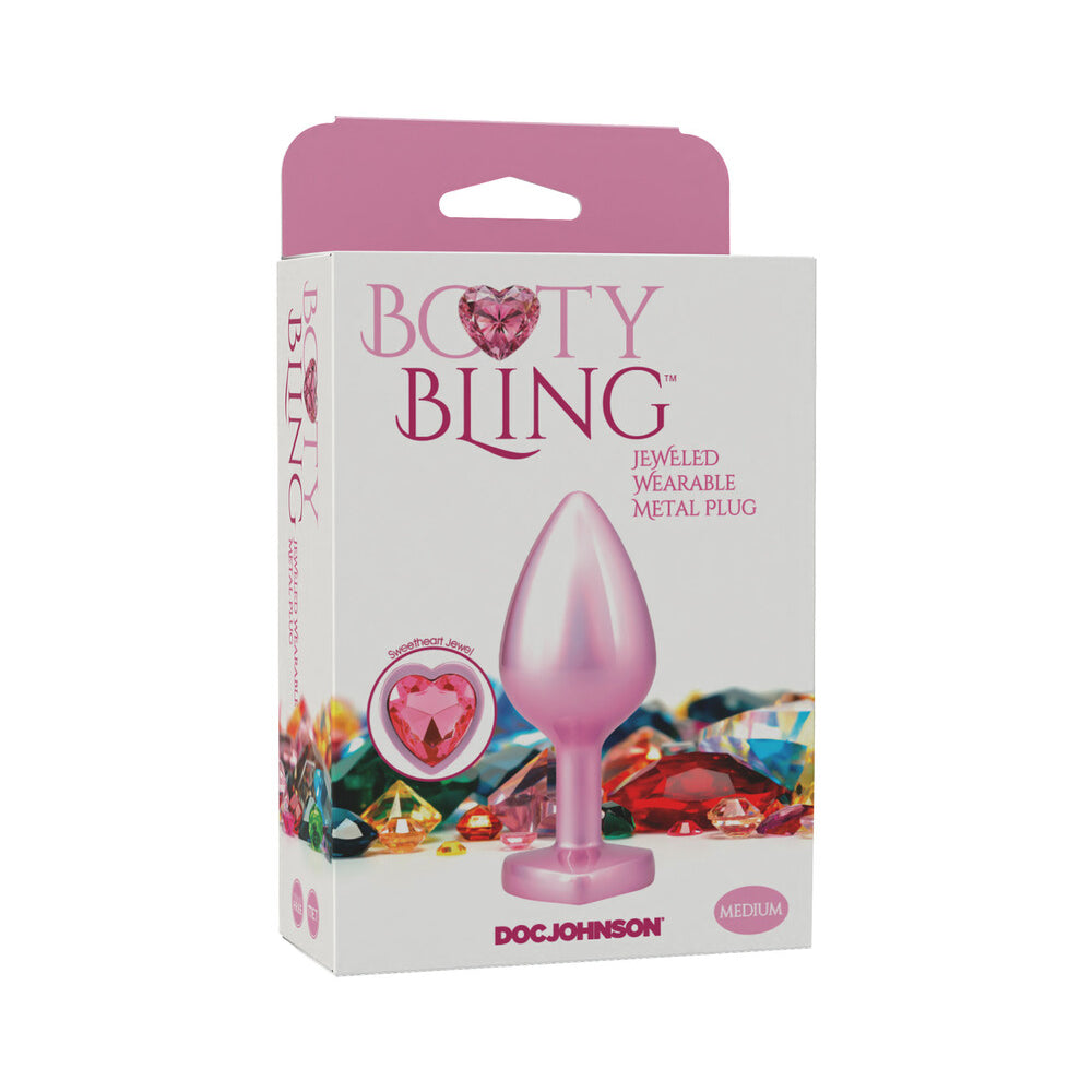Booty Bling Heart Diamond Metal Plug - Medium