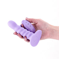 Colours Ribbed Vibrating Dildo in Purple