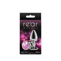 Rear Assets Silver Small Pink Gem Plug