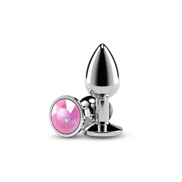 Rear Assets Silver Small Pink Gem Plug