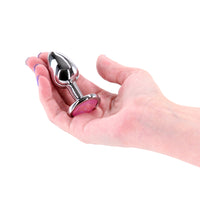 Rear Assets Silver Small Pink Gem Plug