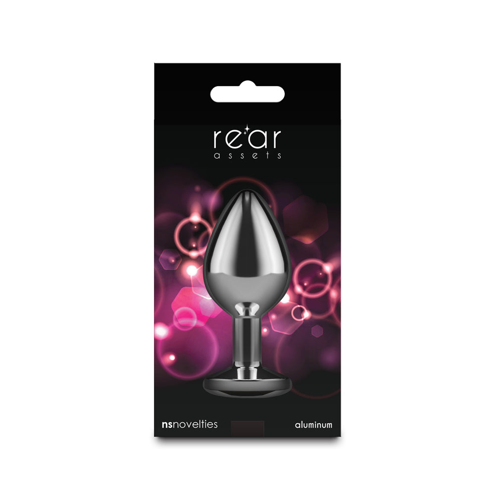 Rear Assets Silver Medium Pink Gem Plug