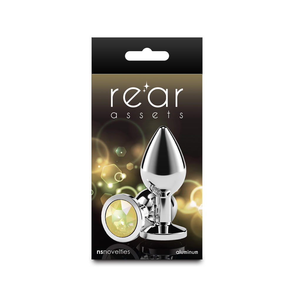 Rear Assets Silver Medium Yellow Gem Plug