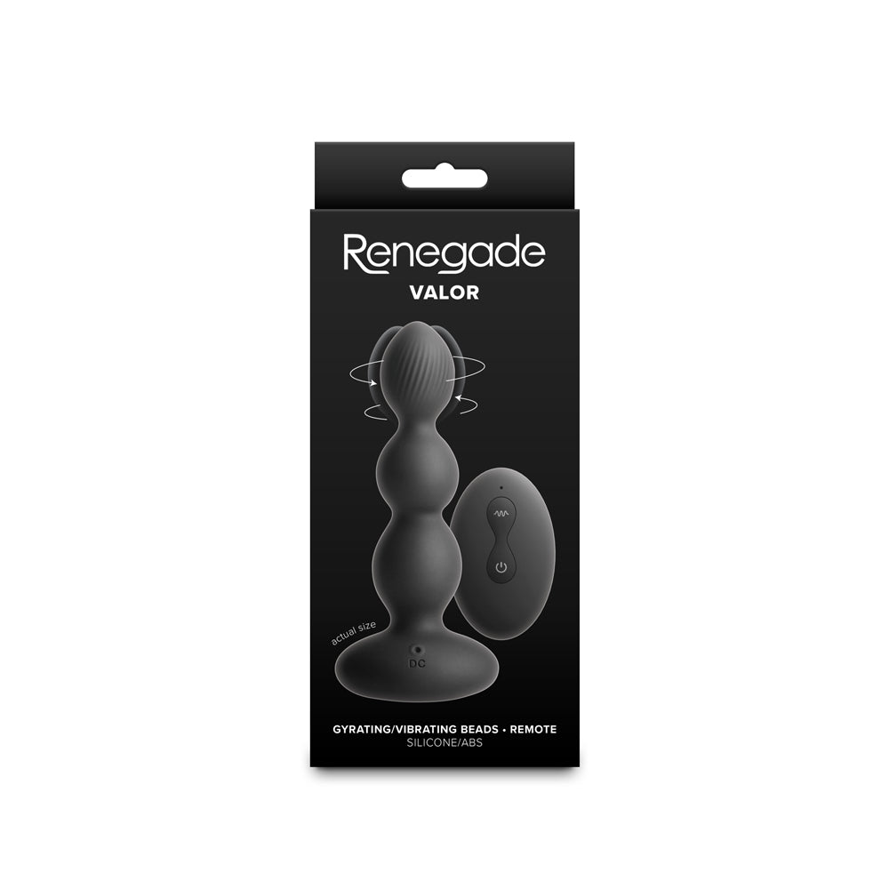 Renegade Valor Vibrating Anal Bead Plug - Black