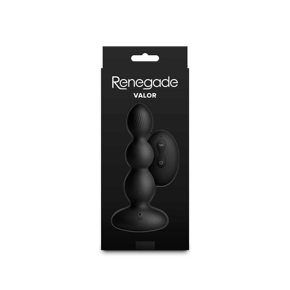 Renegade Valor Vibrating Anal Bead Plug - Black