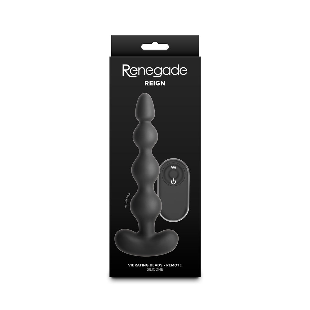 Renegade Reign Vibrating Anal Beads - Black
