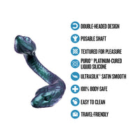 Temptasia Twin Python Double Headed Snake Dildo Dark Milennia