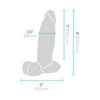 b-Vibe Slipskin Dildo 8in Girthy Cream