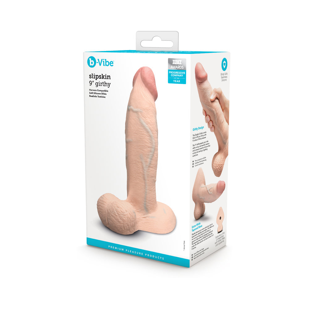 b-Vibe Slipskin Dildo 9in Girthy Cream