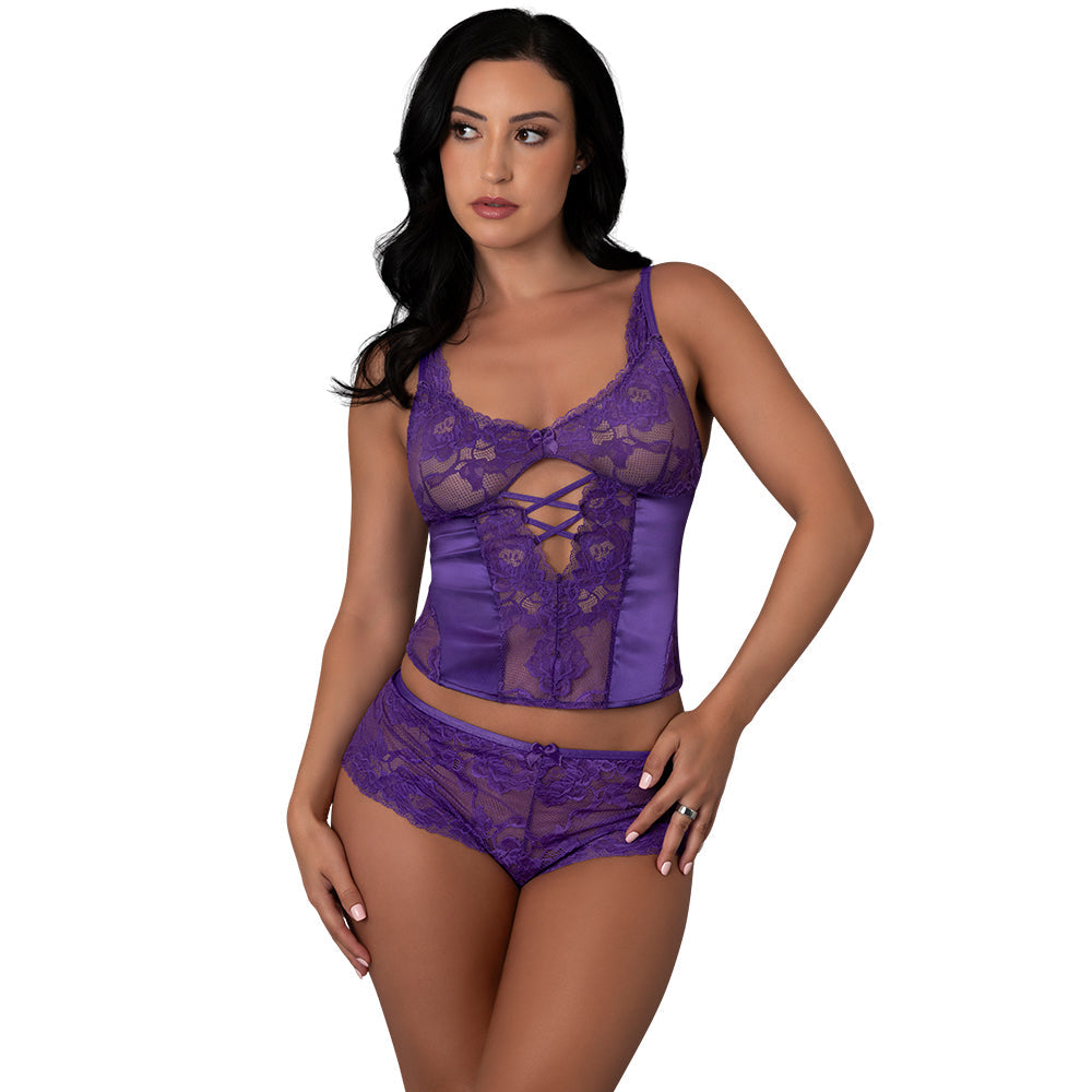 Satin Petals Bustier & Boy Short Set