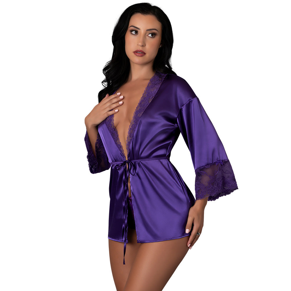 Satin Petals Robe
