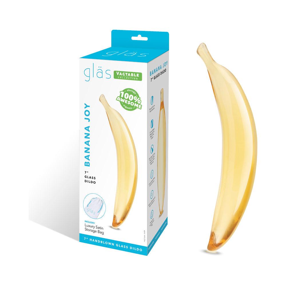 Glas Banana Joy 7in Glass Dildo