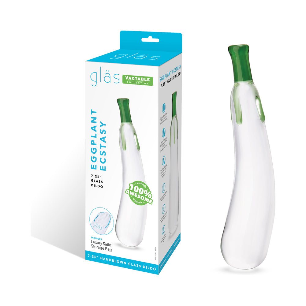 Glas Eggplant Ecstasy 7.25in Glass Dildo