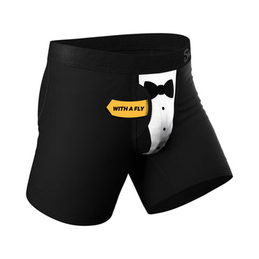 Tuxedo Boxers - Black Tie Underwear M