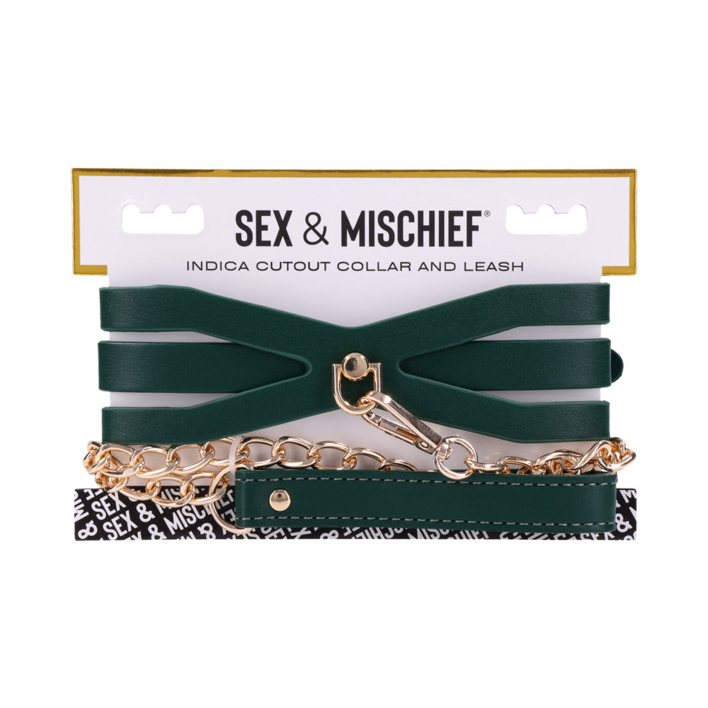 SS S&M Indica Cutout Collar and Leash - Stylish Restraint Set