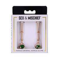 SS S&M Indica Crystal Nipple Clips - Adjustable Pleasure Accessory
