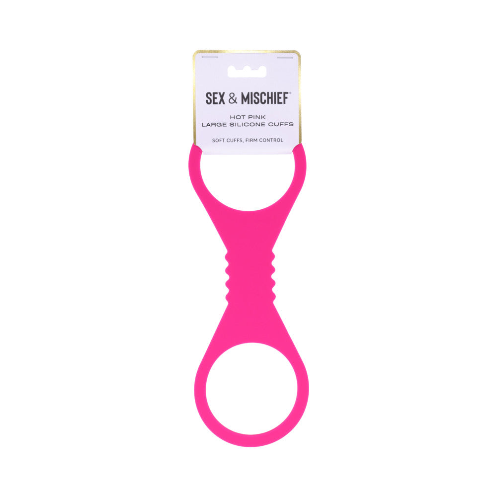 Hot Pink Large Silicone Cuffs - Bold Restraint
