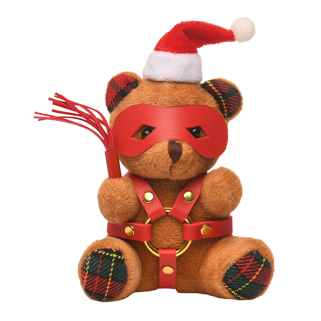 Holiday Bondage Bear Keychain - Naughty & Nice