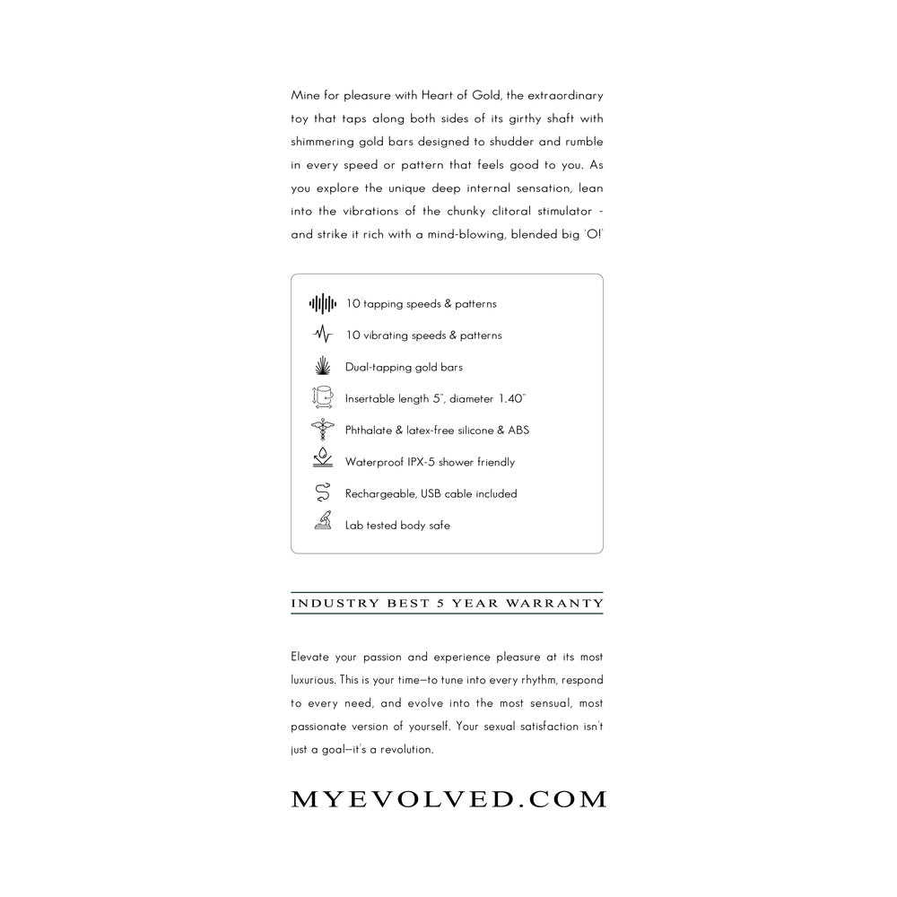 Evolved Heart Of Gold Vibrator - Green
