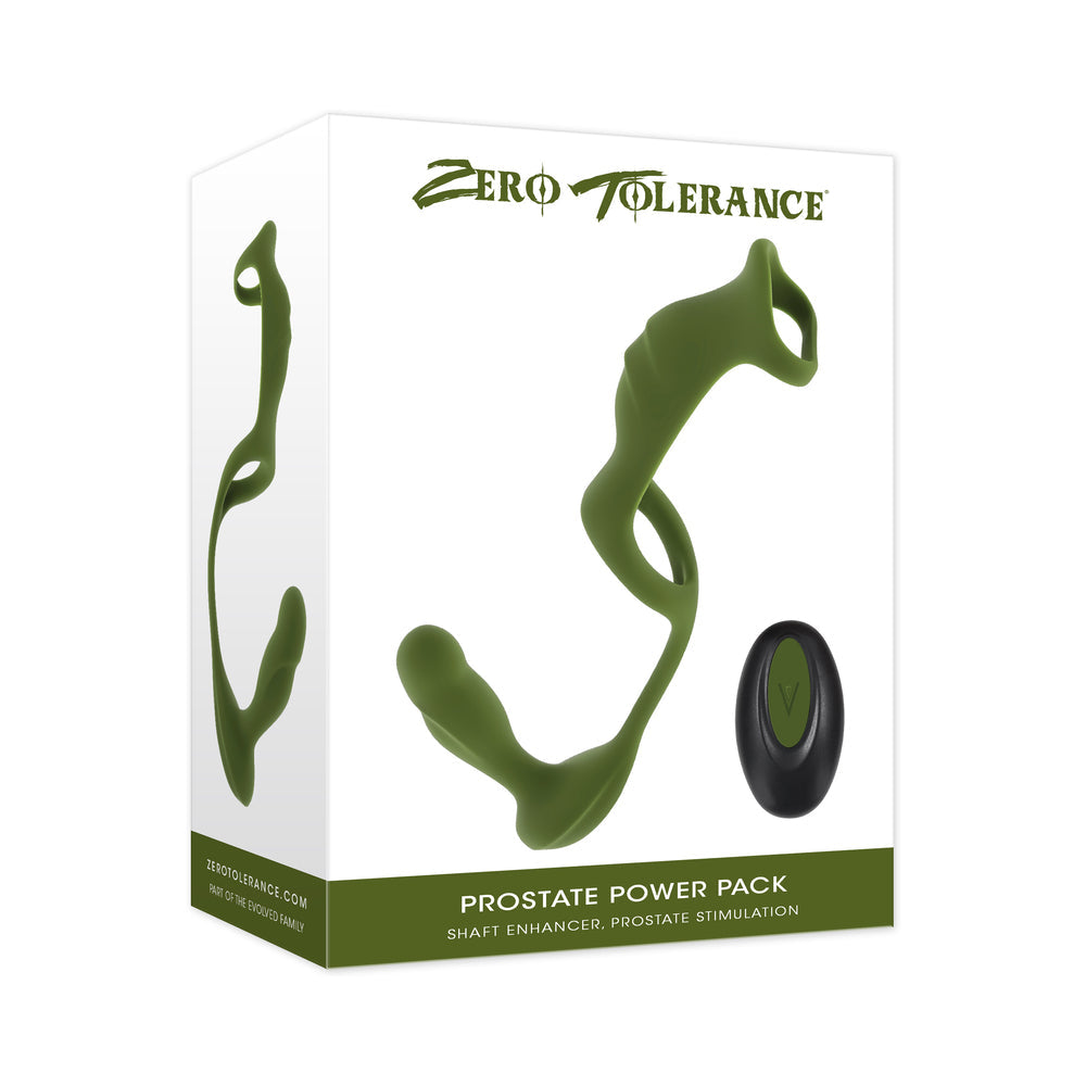 Prostate Vibrating Plug and Dual Cock Ring - ZT Prostate Power Pack Green