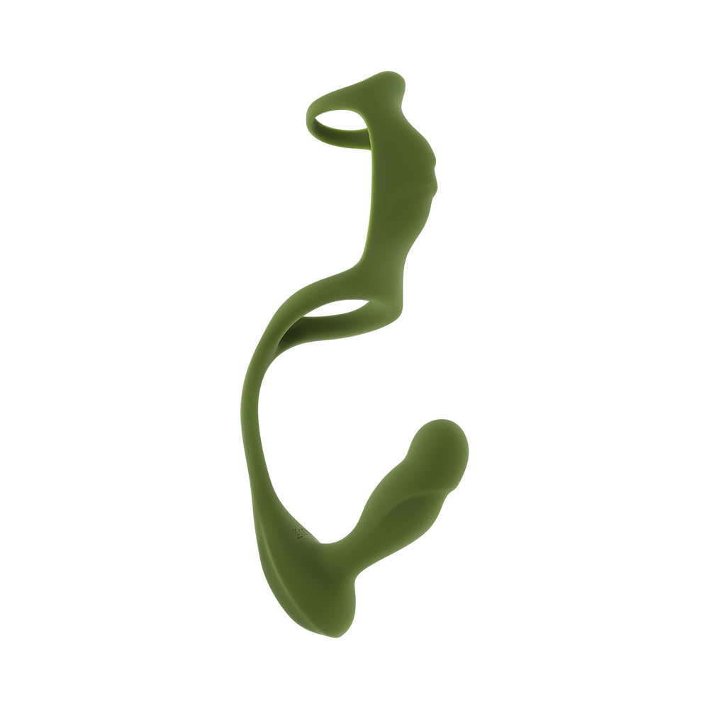 Prostate Vibrating Plug and Dual Cock Ring - ZT Prostate Power Pack Green