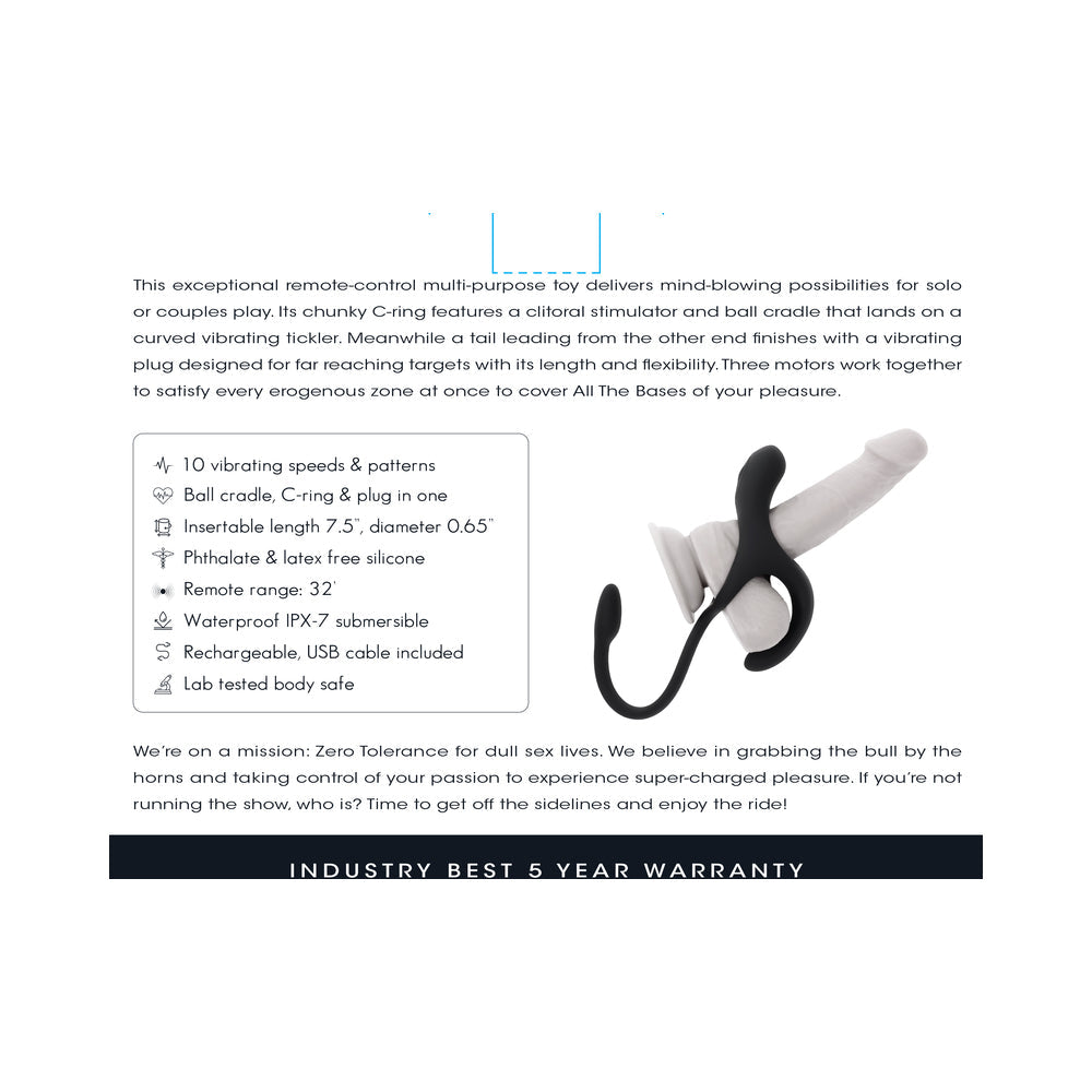 Multi-Purpose Vibrating Toy - ZT All The Bases Black