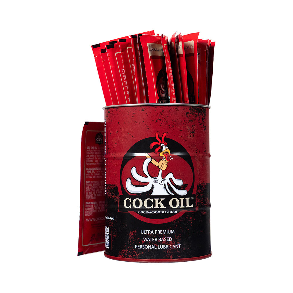 Water-Based Personal Lubricant Pack - Cock Oil Branded Drum 25/Pks