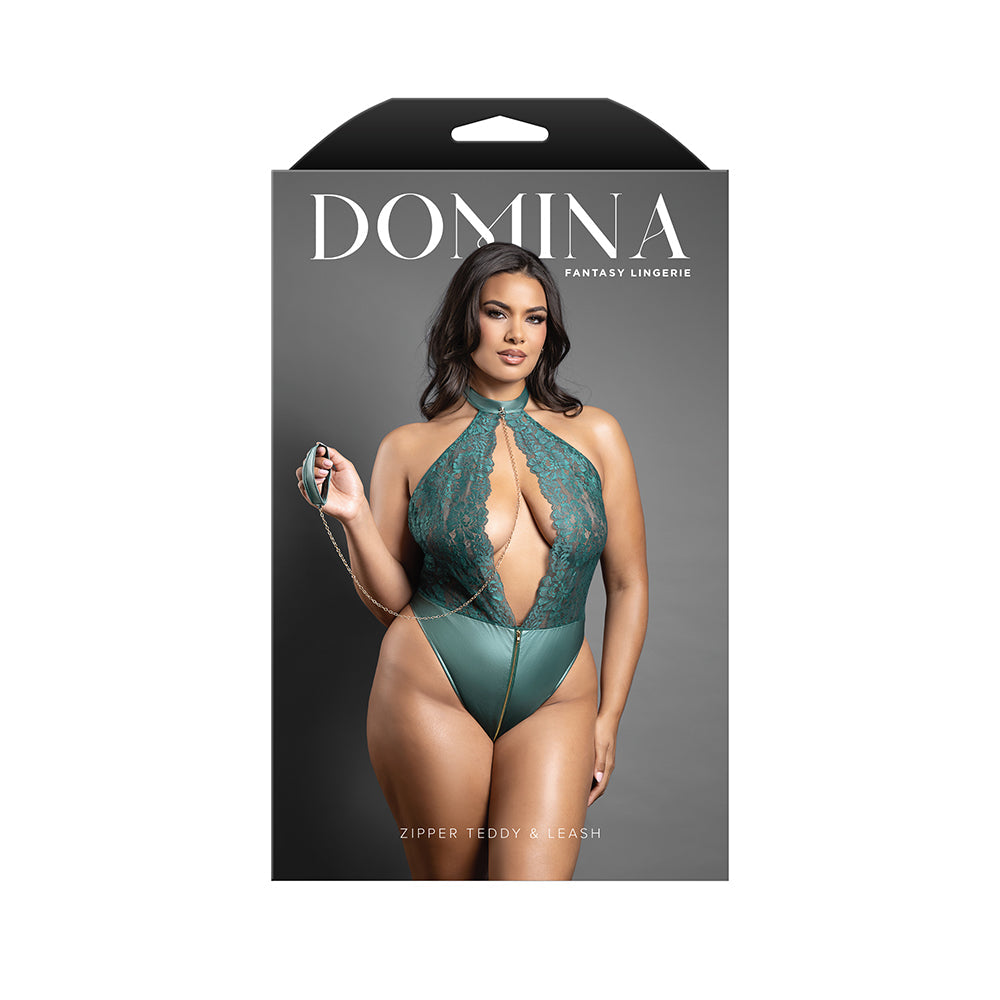 Keyhole Halter Teddy with Leash - Pine Q
