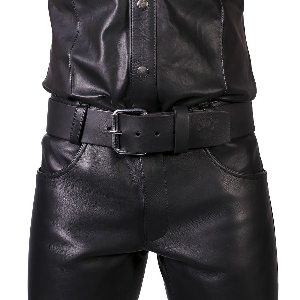 Prowler RED Leather Jeans Black - Size 34