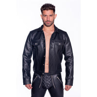 Prowler RED Leather Trucker Jacket - Size S