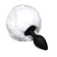 Fluffy Bunny Tail Silicone Plug - White