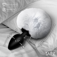 Fluffy Bunny Tail Silicone Plug - White