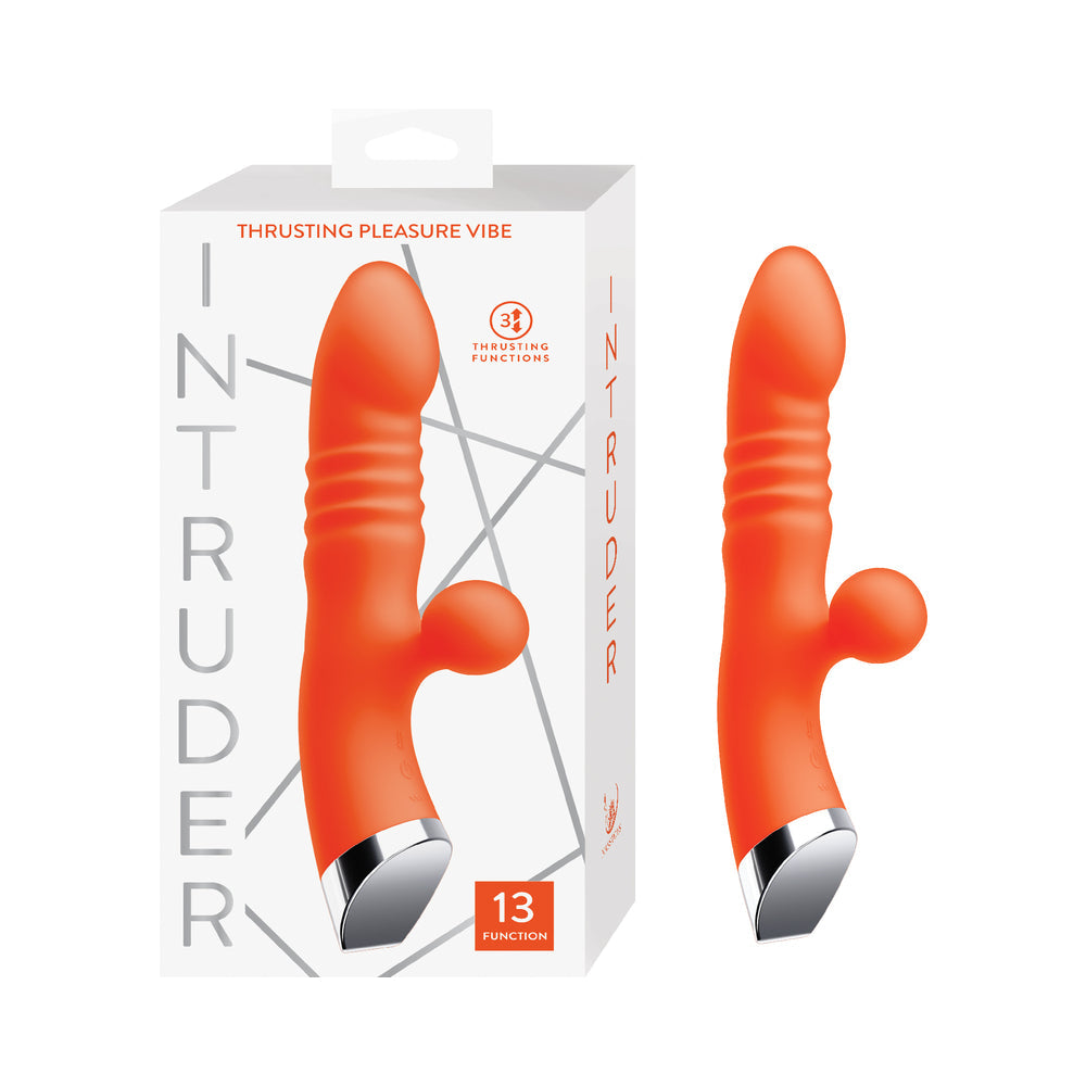 Intruder Thrusting Pleasure Vibrator - Tangerine