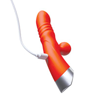 Intruder Thrusting Pleasure Vibrator - Tangerine