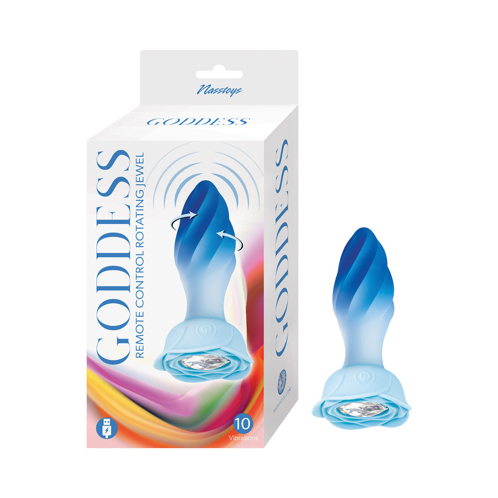 Goddess Remote Control Rotating Jewel Plug - Black