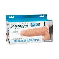 Vibrating Hollow Silicone Strap-On - 6in - Light