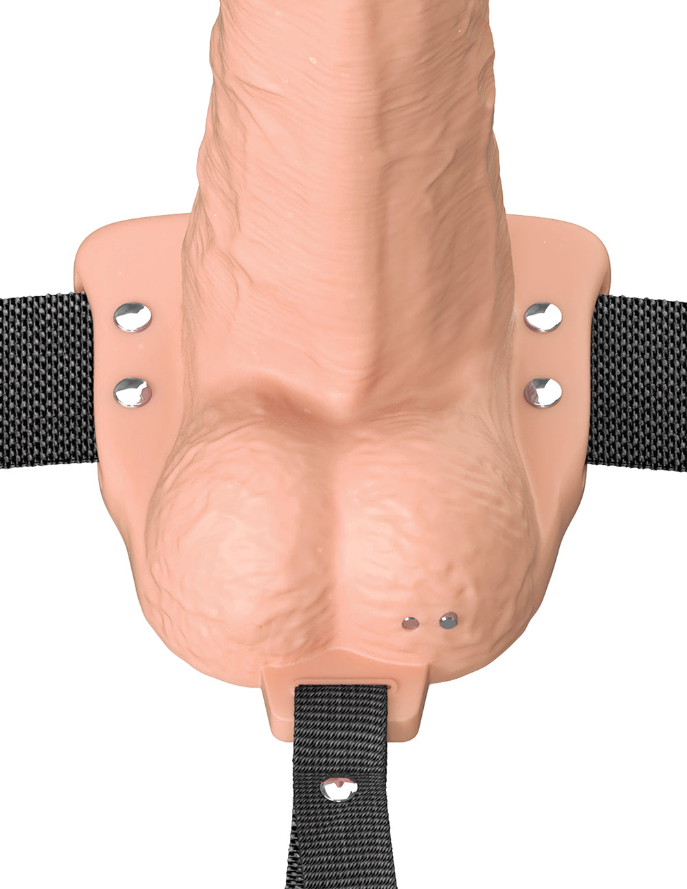 Vibrating Hollow Silicone Strap-On - 6in - Light