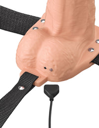 Vibrating Hollow Silicone Strap-On - 6in - Light