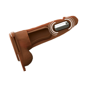 Vibrating Hollow Silicone Strap-On - 6in - Brown