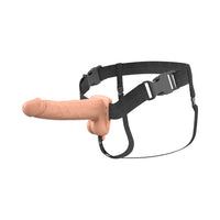 Vibrating Hollow Silicone Strap-On - 7in - Light
