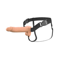 Vibrating Hollow Silicone Strap-On - 8in - Light