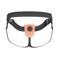 Vibrating Hollow Silicone Strap-On - 8in - Light
