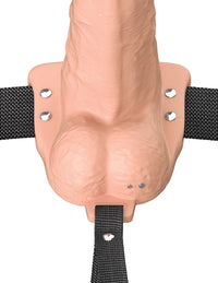 Vibrating Hollow Silicone Strap-On - 8in - Light