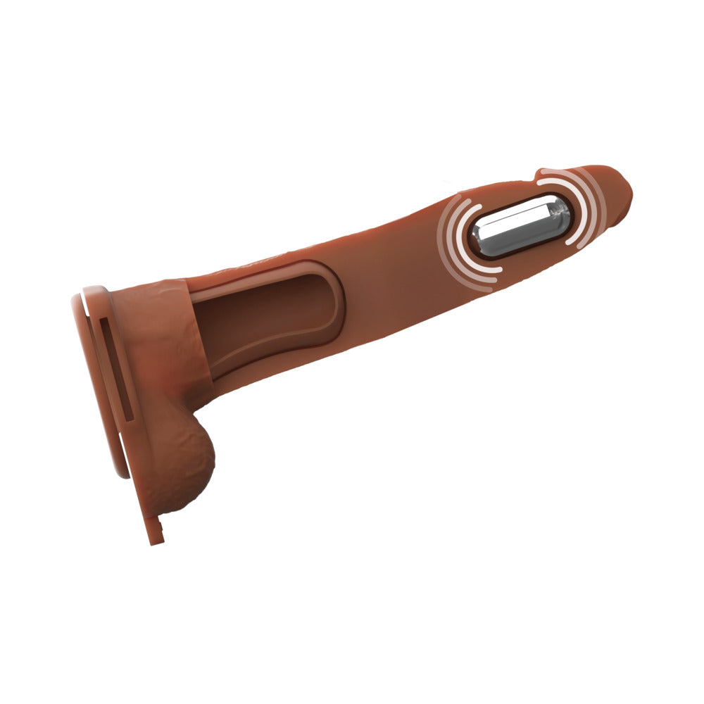 Vibrating Hollow Silicone Strap-On Dildo