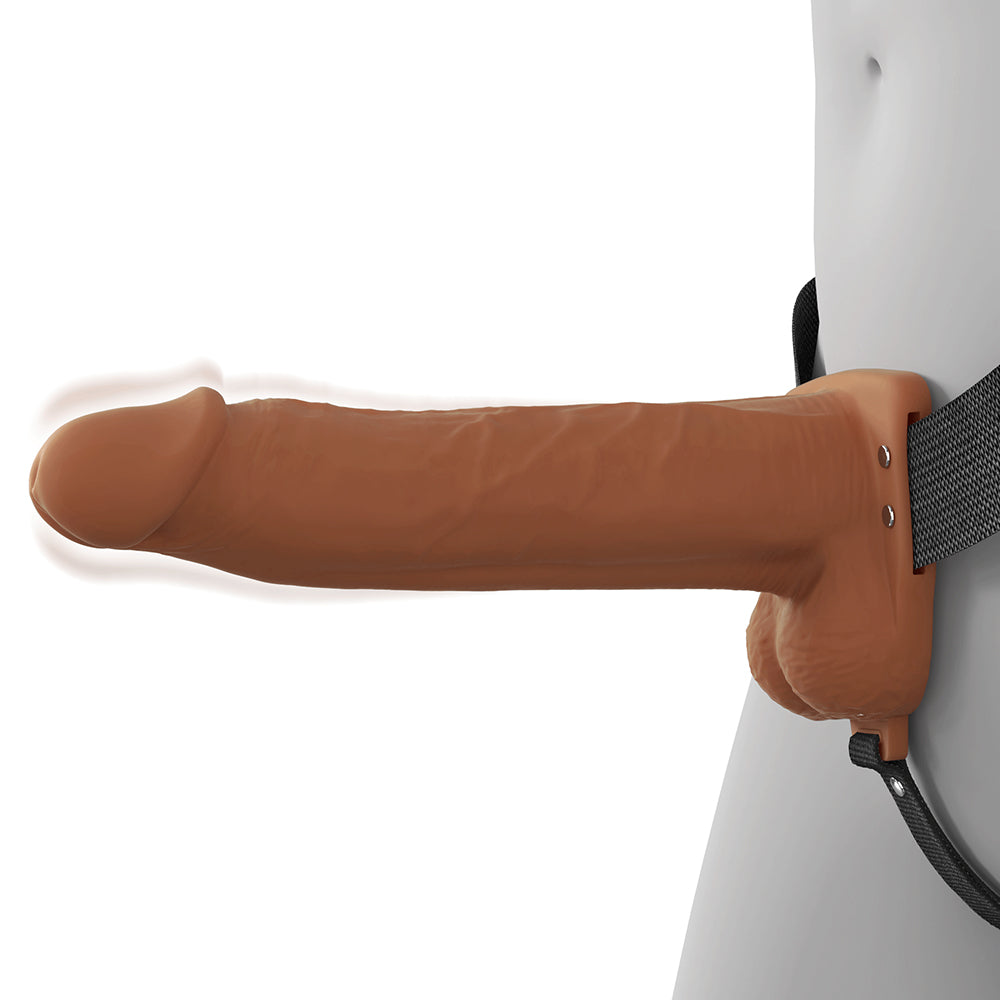 Vibrating Hollow Silicone Strap-On Dildo