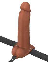 Vibrating Hollow Silicone Strap-On Dildo