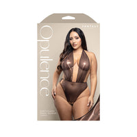 FL Opulence Crotchless Halter Teddy Pearl Grape