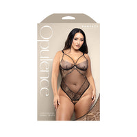 Opulence Crotchless Teddy with Pearl Cage - Queen Size