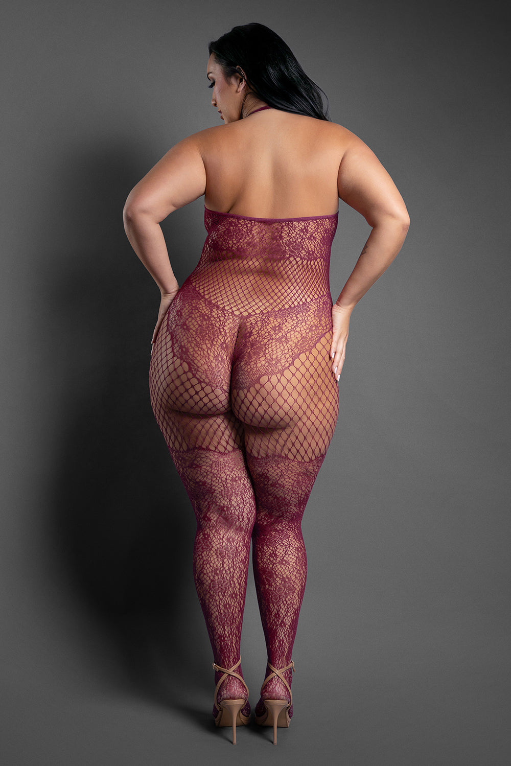 Crotchless Halter Bodystocking by Fantasy Lingerie (Queen)