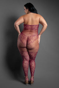 Crotchless Halter Bodystocking by Fantasy Lingerie (Queen)